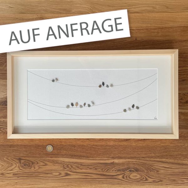 BILD Vögel auf Leinen 30x60cm