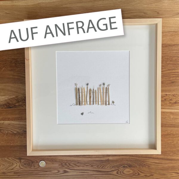 BILD Vögel auf Naturholzzaun 50x50cm