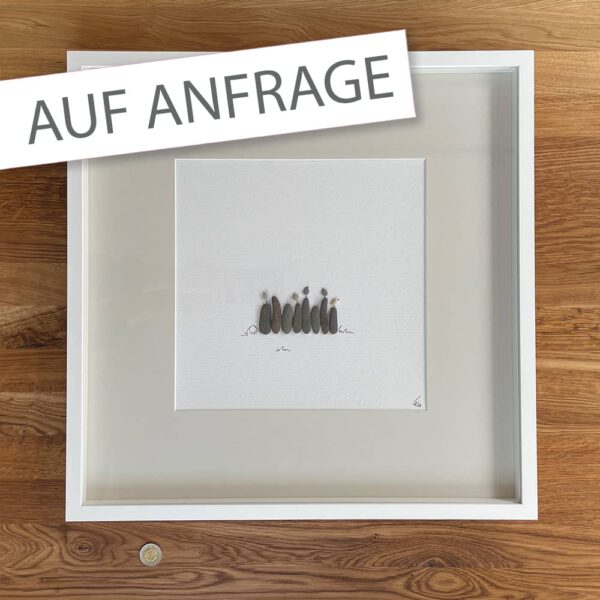BILD Vögel auf Steinzaun 50x50cm