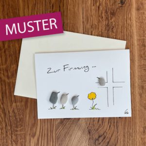 Kieselsteinkunst Klappkarte Firmung