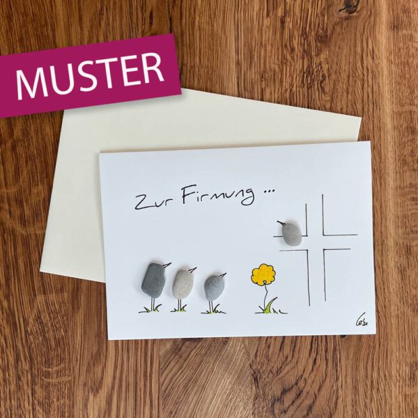 Kieselsteinkunst Klappkarte Firmung