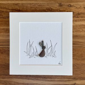 Kieselsteinkunst Bild Hase