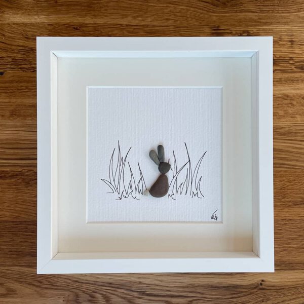 Kieselsteinkunst Bild Hase