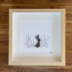 Kieselsteinkunst Bild Hase