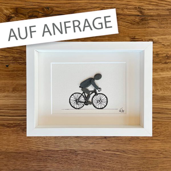 Kieselsteinkunst Bild Rennradfahrer