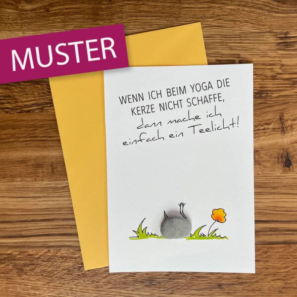 Kieselsteinkunst Postkarte Yoga