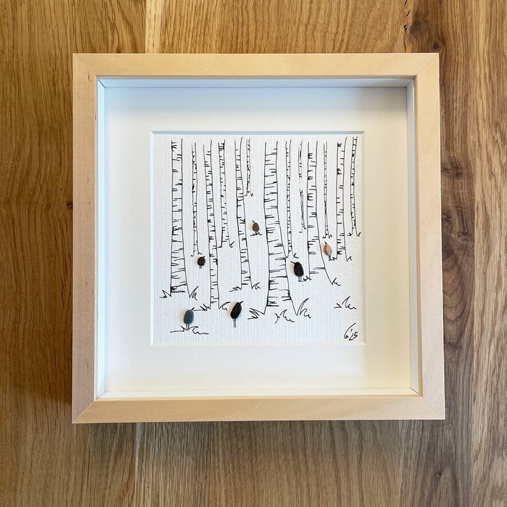 BILD UNIKAT Vögel im Birkenwald