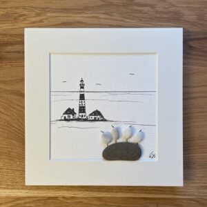 BILD UNIKAT Vögel mit Leuchtturm Westerheversand – Bild 4