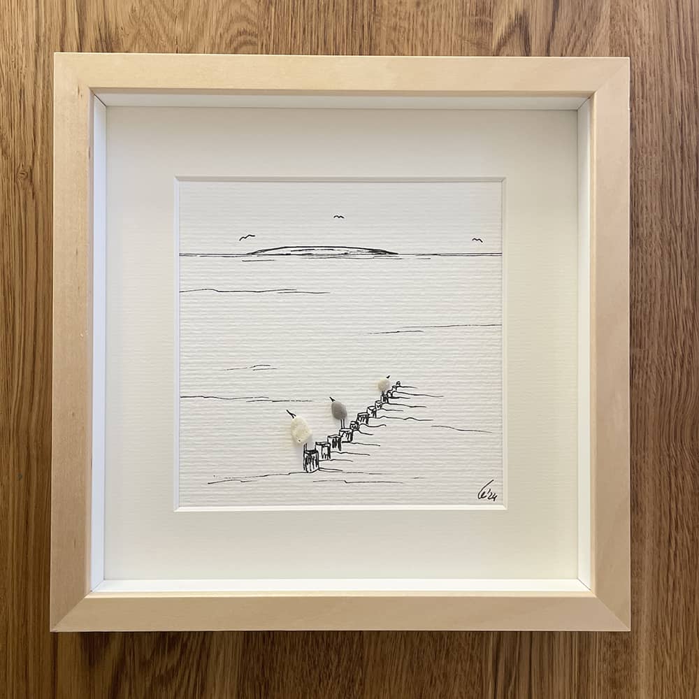 BILD UNIKAT Möwen auf Pfählen am Strand – Bild 3