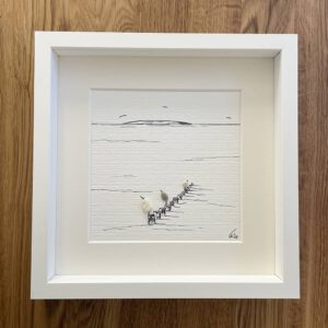 BILD UNIKAT Möwen auf Pfählen am Strand