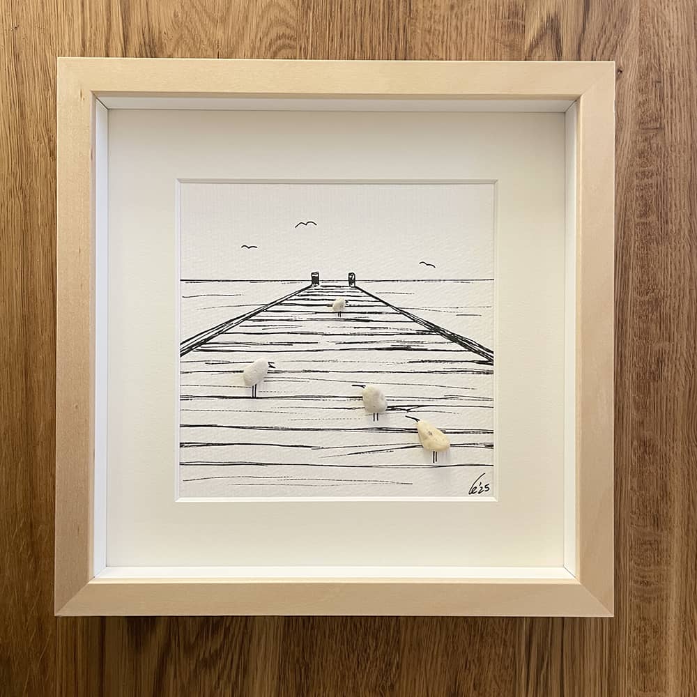 BILD UNIKAT Möwen auf Bootssteg