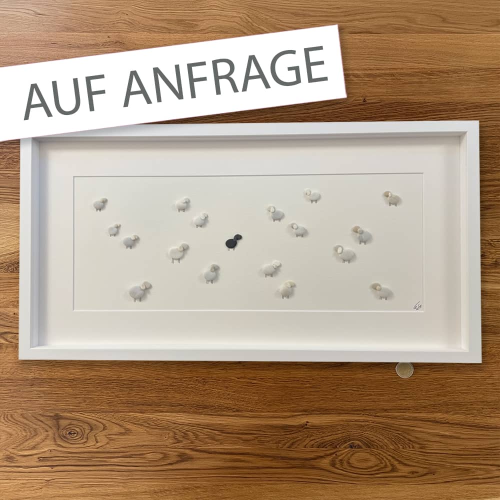 BILD gr. Schafeherde Stein weiß 30x60cm