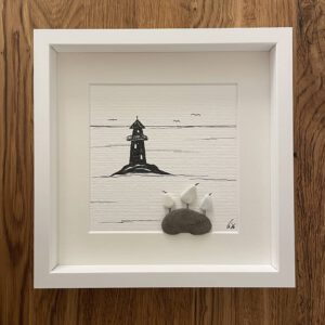 BILD UNIKAT Vögel mit Leuchtturm