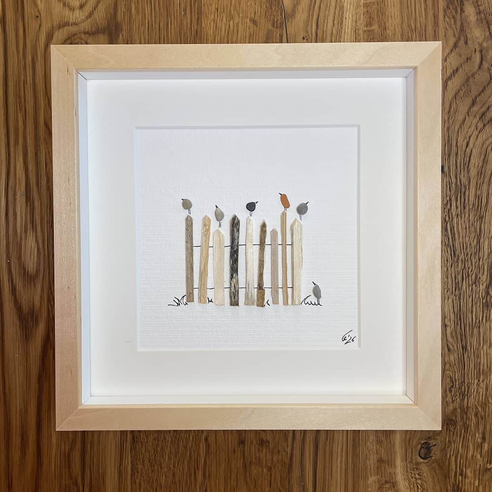 BILD UNIKAT Vögel auf Holzzaun