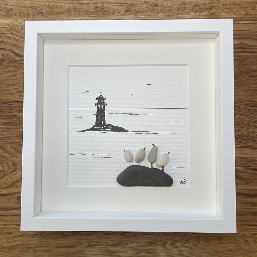 BILD UNIKAT Vögel mit Leuchtturm